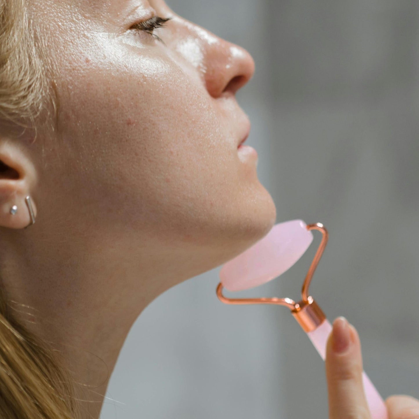 Rose Quartz Jade Roller Gua Sha
