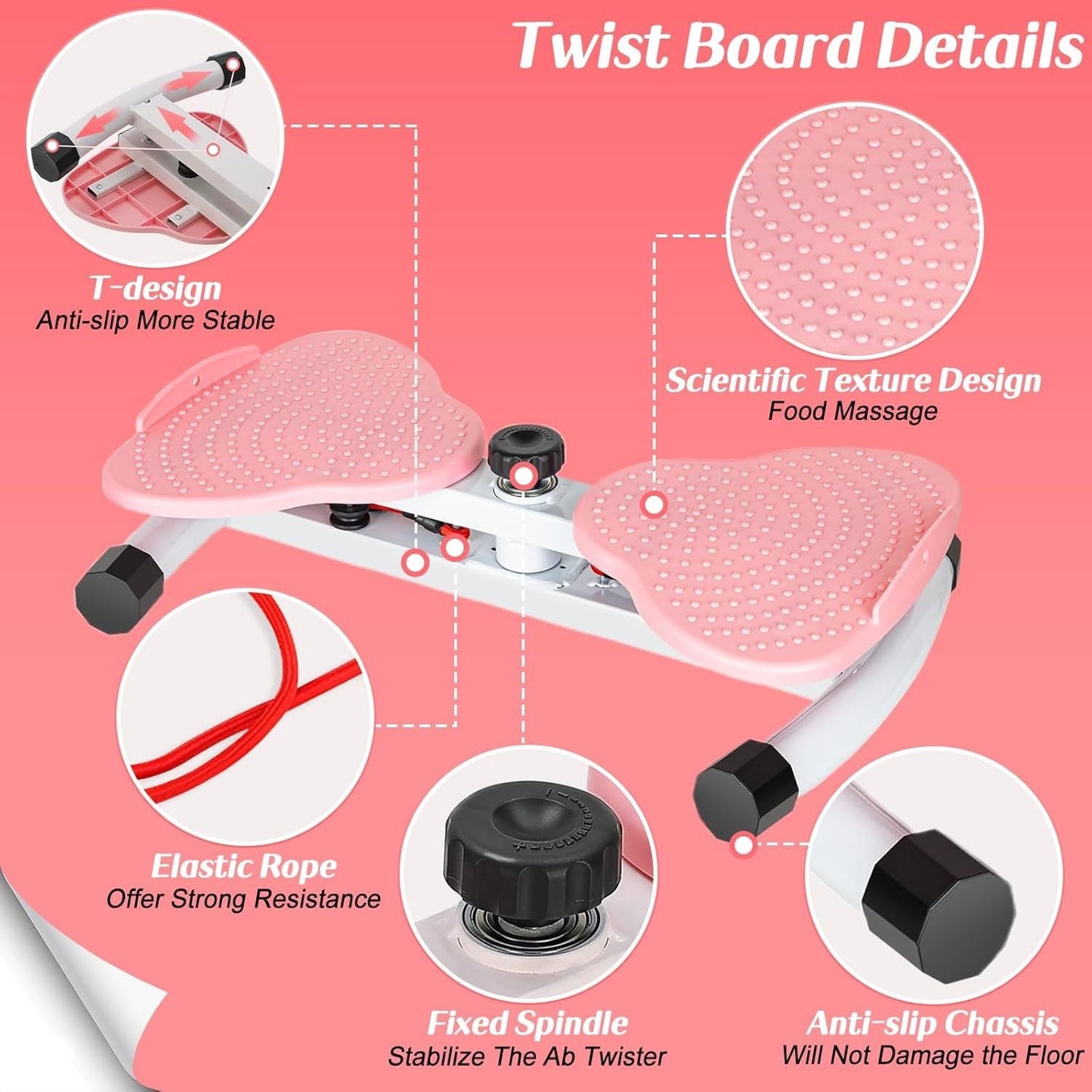 Fitness Waist Twister Board - Noiseless Ab Twister with Resistance Bands for Effective Belly Fat Sculpting