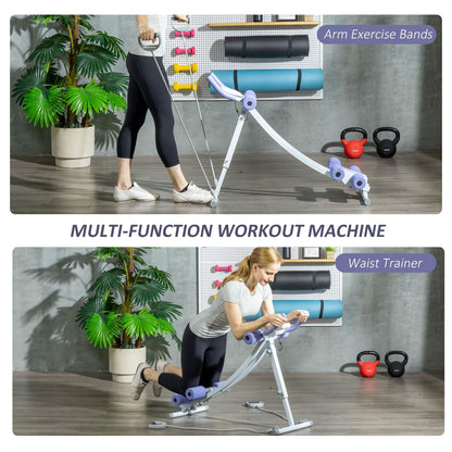 Soozier Foldable Ab Machine, Ab Workout Equipment with Adjustable Angles and Resistance Bands for Core and Stomach Exercise