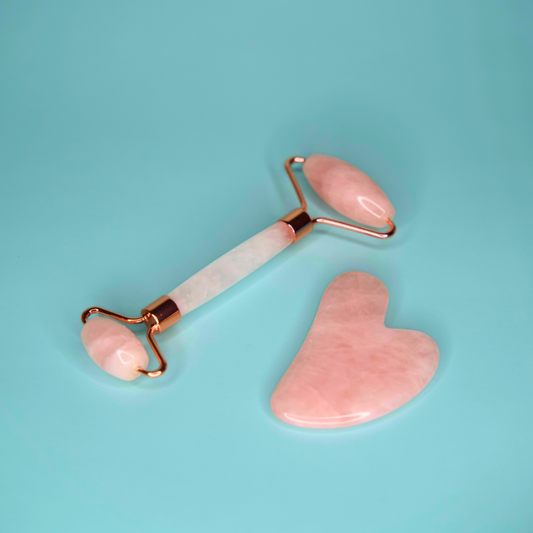 Rose Quartz Jade Roller Gua Sha