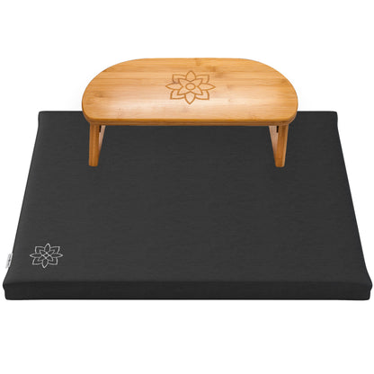 Folding Bamboo Meditation Bench & Zabuton Mat Set