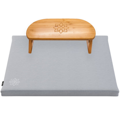 Folding Bamboo Meditation Bench & Zabuton Mat Set