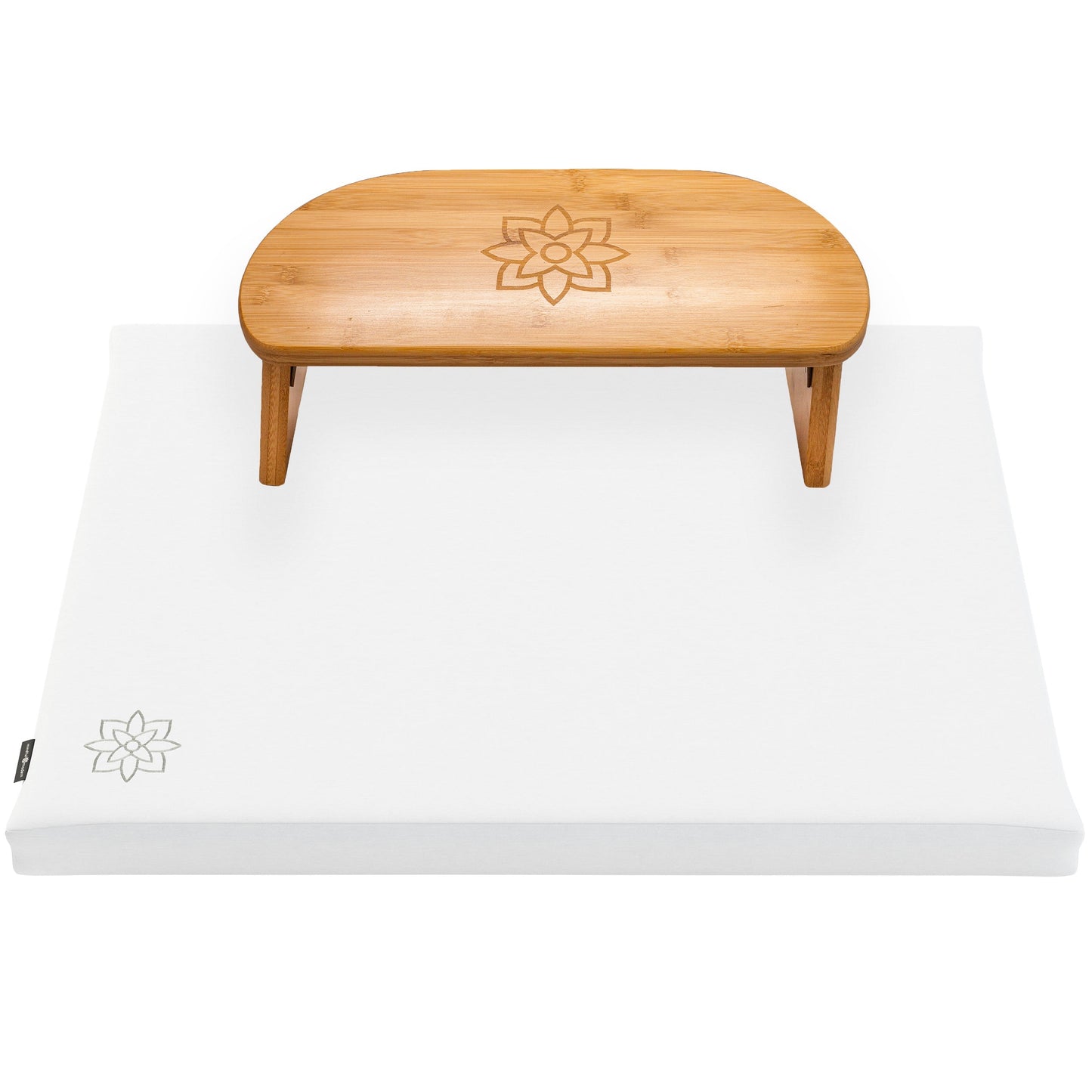 Folding Bamboo Meditation Bench & Zabuton Mat Set