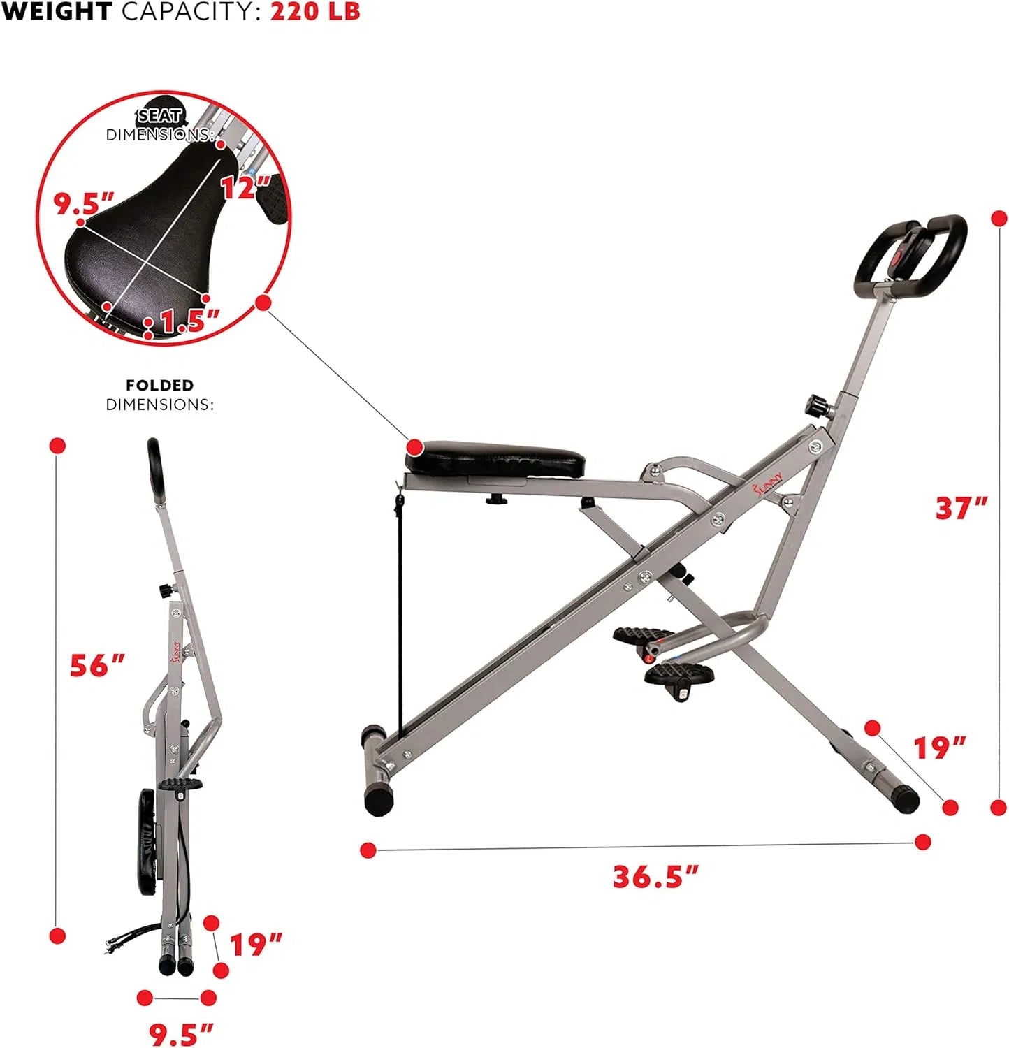 Squat Assist Trainer, Foldable & Easy Setup Exercise Equipment w/Adjustable Resistance
